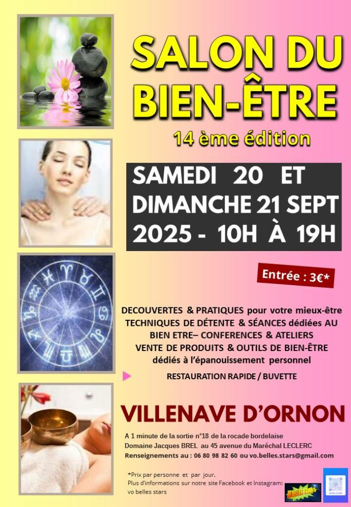 Affiche du Salon du Bien-être qui se tient à Villenave d'Ornon 33140 le samedi 20 septembre 2025